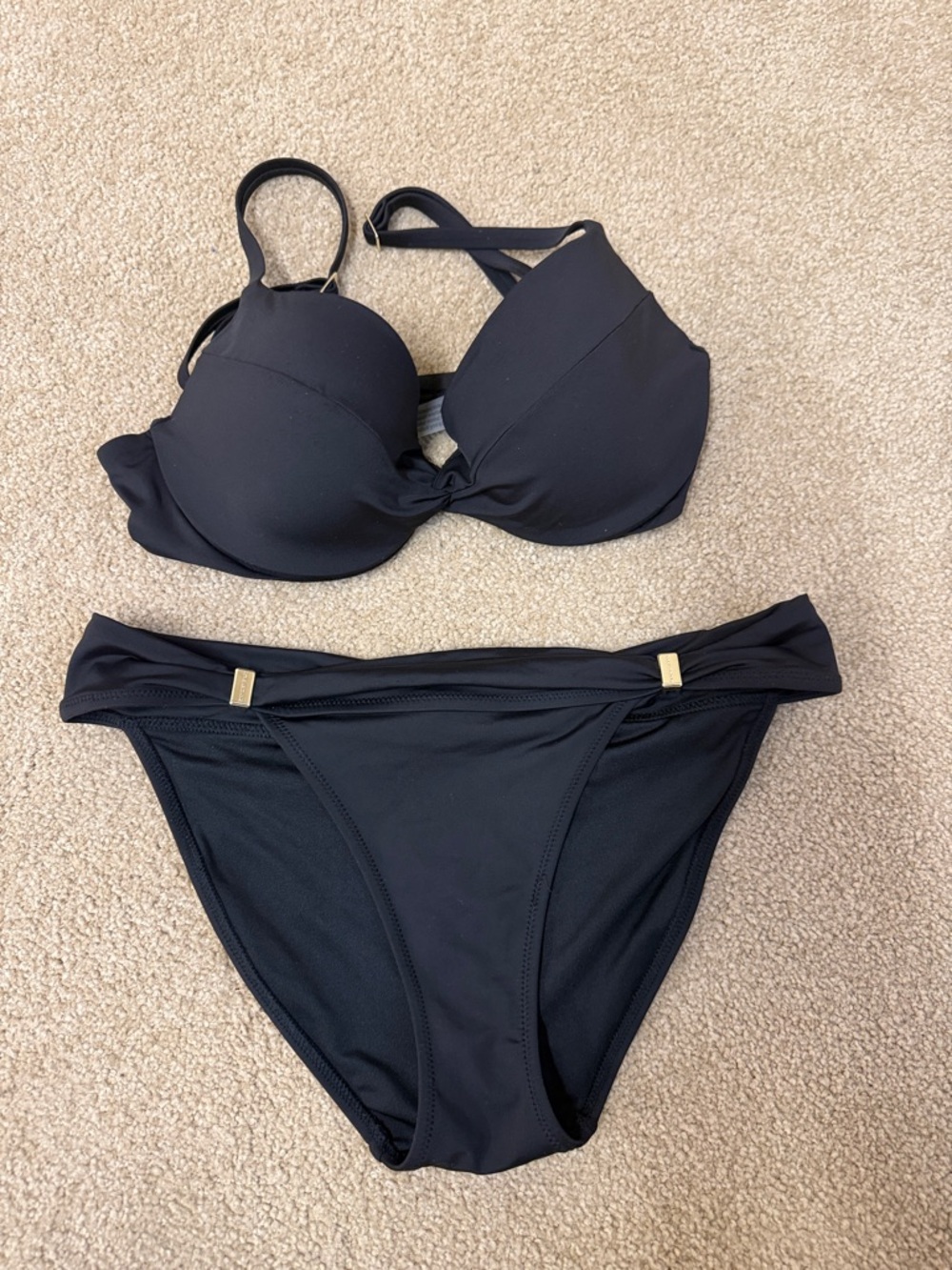 Victoria's Secret Black BikiniSet with Gold Accent